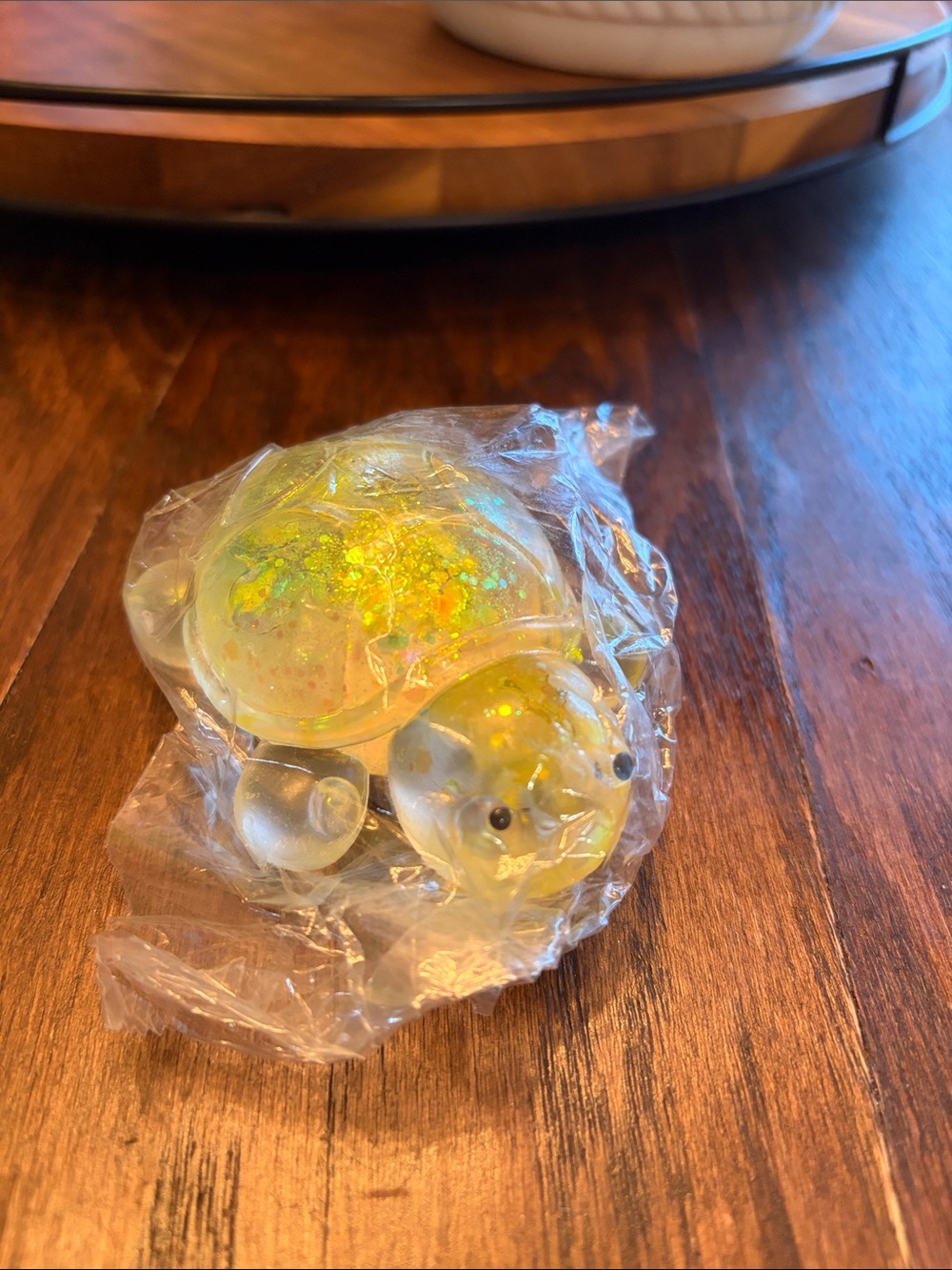 Yellow glitter slow rise turtle squishy - unopened